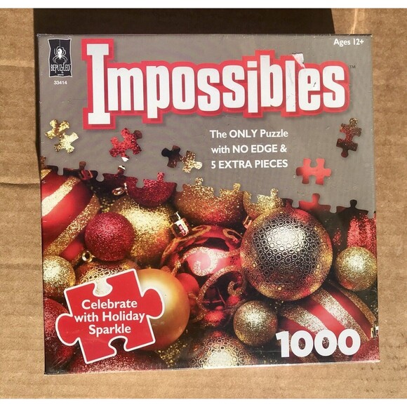 Impossibles CELEBRATE WITH HOLIDAY SPARKLE 1000-Pc Puzzle Factory Sealed, new - Picture 1 of 4